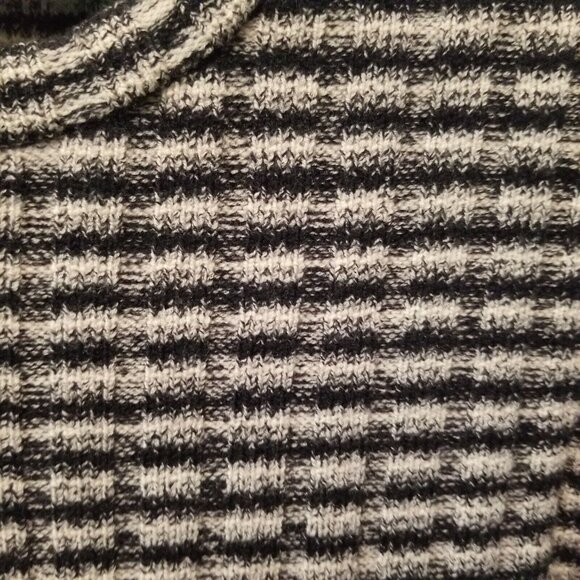 Theory Belira Evian Medium Black Striped Wool Blend Knit Tunic Sweater Pullover - Picture 3 of 8